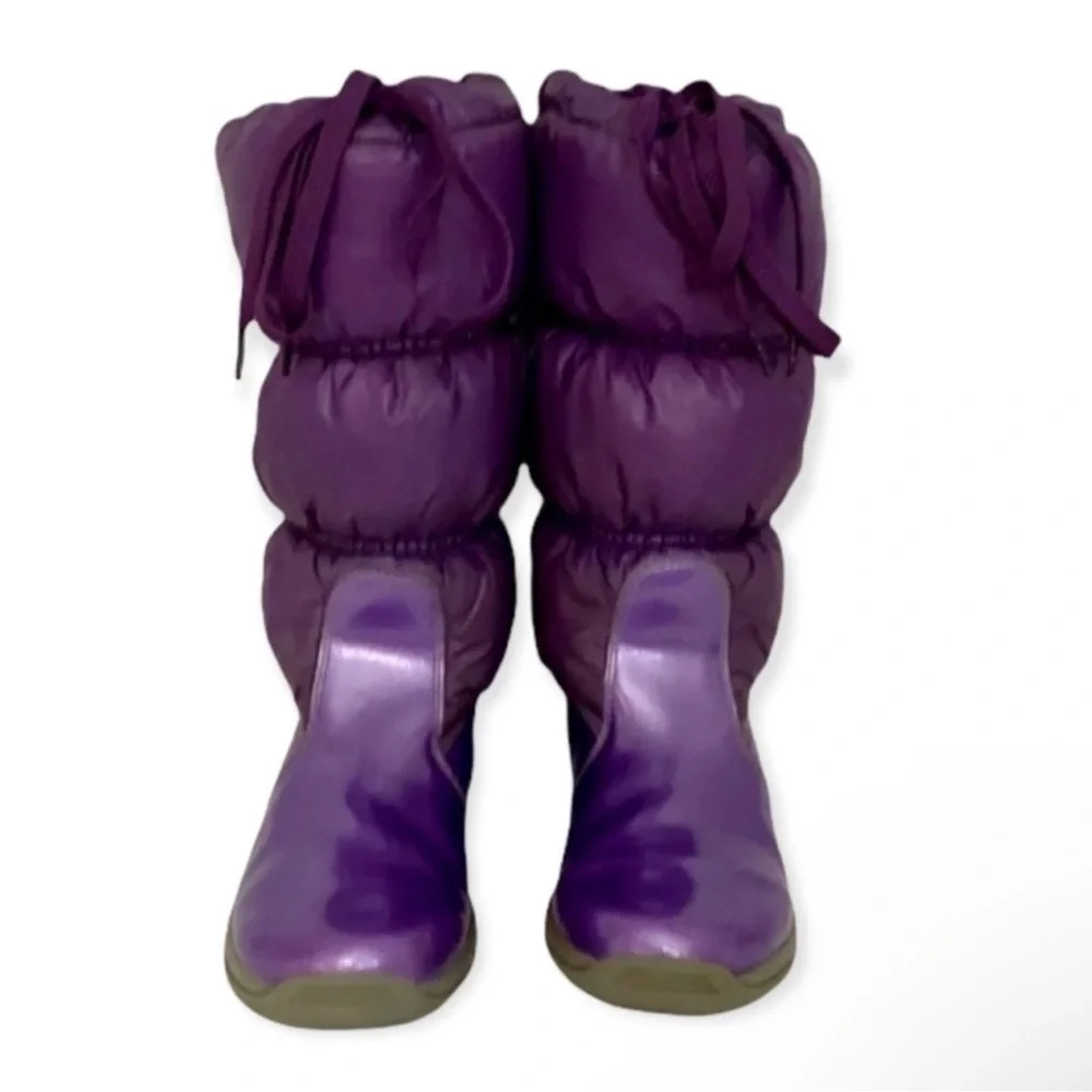 Authentic Timberland purple leather waterproof winter rain boots sz 5.5 big girl